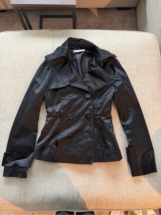 Lu by lolita Jackets & Blazers - Women's Black Double-Breasted Trench Coat - Lu by Lolita